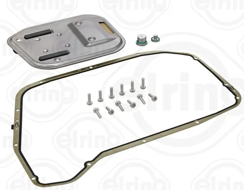 ELRING Hydraulikfiltersatz für Automatikgetriebe 097.480 - Hochwertiger Hydraulikfiltersatz von ELRING für Automatikgetriebe, inklusive Schrauben und Ölwannendichtung. Ideal für zahlreiche VAG-Modelle, sorgt für zuverlässige Leistung und einfache Installation.