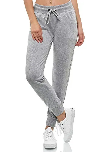 Smith & Solo Women's Jogging Bottoms - Sports Trousers Women Cotton | Sweatpants Slim Fit Casual Trousers Long | Training Trousers Fitness High Waist - Jogger Running Trousers Modern - Grey - XXL