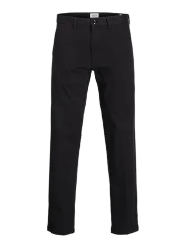 Jack & Jones JPSTKANE BARRET Chinohose schwarz 31 - Wanderhose aus 98% Baumwolle mit Stretchanteil für optimalen Komfort, pflegeleicht und ideal für modische Outdoor-Aktivitäten.