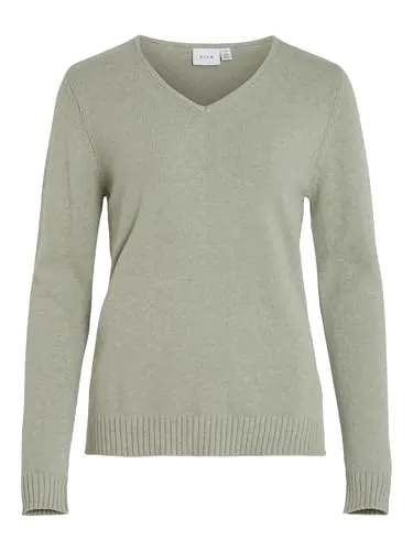 VIRIL V-Neck L/S Knit TOP - NOOS - Damen Pullover mit V-Ausschnitt, überschnittenen Schultern und gerippten Kanten für angenehmen Tragekomfort – ideal für jeden Anlass.