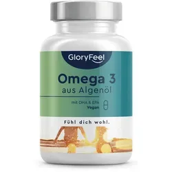 gloryfeel® Omega 3 vegan - 1.440 mg Kapseln - Nahrungsergänzungsmittel für vegane Omega-3-Fettsäuren, unterstützt Herz und Gehirnfunktion - rezeptfrei und in praktischer 60er Packung.
