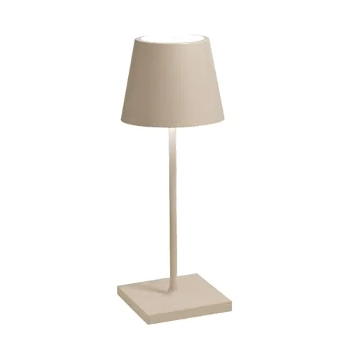 Zafferano Poldina Pro Mini Sand - dimmbare LED-Tischleuchte - Klassische Tischleuchten, wiederaufladbar mit bis zu 12 Stunden Akkulaufzeit, ideal für Innen- und Außenbereiche.