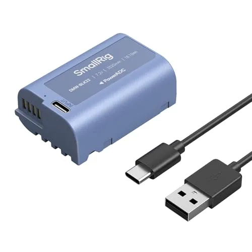 SMALLRIG Camera Battery Akku für DMW-BLK22 2520mAh USB-C Ersatzakku für Panasonic LUMIX GH5, S5, 2,5H voll aufgeladener Akku für Panasonic LUMIX GH5 II, S5 II, GH7, GH6, S9, S9 II, S5 IIX – 4906
