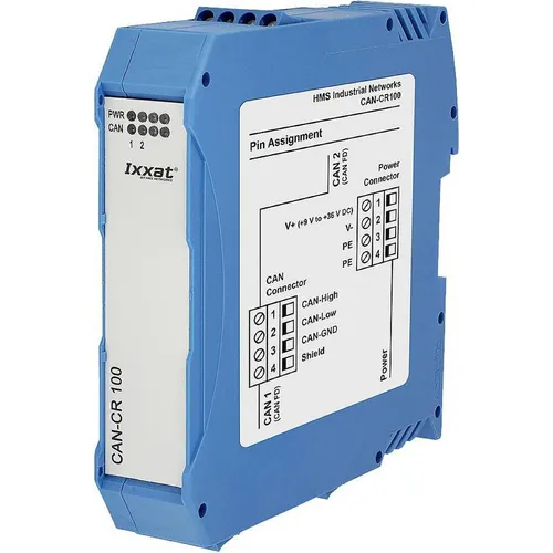 Ixxat CAN-CR100 CAN/CAN-FD Repeater - Zuverlässiger CAN/CAN-FD-Repeater zur Verbesserung der Netzwerkkapazität, mit integriertem Busabschlusswiderstand für optimale Kommunikation und galvanischer Trennung zum Schutz der Elektronik.