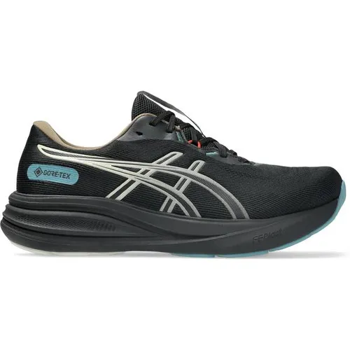 ASICS Gel-Pulse 17 GTX Herren Neutralschuh – Schwarz/Beige, Größe 49 - Wasserdichter Neutralschuh mit GORE-TEX für trockene Füße. Die mittelstarke Dämpfung sorgt für Komfort und Stabilität auf jedem Terrain. Ideal für Straße, Wald und Feldwege.