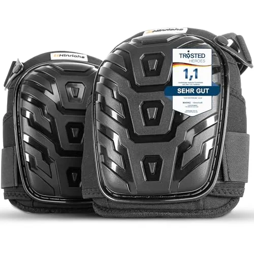Hinrichs Knieschoner Arbeit - Knieschützer Arbeit - Knieschoner Arbeiten Fliesenleger - verstellbarer Knieschutz für Handwerker, Bodenleger, Gartenarbeit - Protector Kniepolster Arbeit - Knee Pads