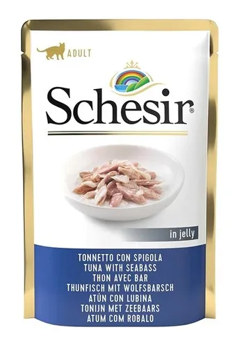 SCHESIR in jelly Tuna with seabass - nassfutter für Katzen - 85 g 8005852171054