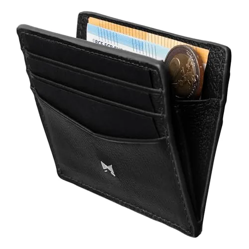 Gentlemen's Kartenetui - Kreditkartenetui mit RFID Schutz, schlankes Design mit Mittelfach für Scheine und Münzen, ideal für Herren