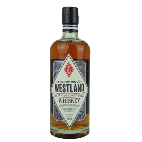 Westland American Single Malt Sherry Wood Whiskey 0,7l - Exklusiver Whiskey aus Washington, gereift in Sherry-Fässern. Verführerische Aromen von Honig und reifen Früchten, perfekt für genussvolle Momente.