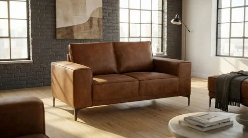 OTTO home 2-Sitzer Kompaktsofa Oland, Struktur, Flachgewebe, Luxus-Microfaser, Boucle, 164 cm, Wellenunterfederung, Skandi-Design, Metallfüße
