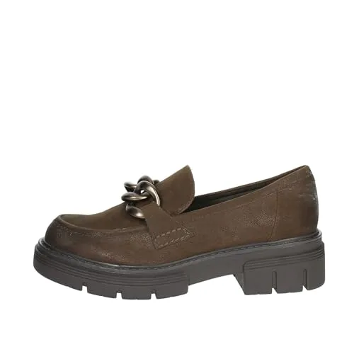Marco Tozzi Damen Slipper 2-24705-41, Cafe Nubuck, 40 EU - Slipper & Mokassins für Damen, stilvoller Blockabsatz und bequemes Innenmaterial für den perfekten Tragekomfort.