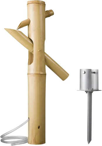 Ubbink Wasserspiel Bamboo Tumbler II - 4-teiliges Set aus Naturbambus - Teichdekoration, witterungsbeständig und ideal für den Outdoor-Einsatz, sorgt für entspannendes Plätschern in Ihrem Garten.