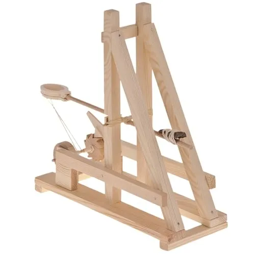 matches21 HOME & HOBBY Römisches Katapult Holz Bausatz ab 11 J - Spielbausteine - Kreativer Holzbaukasten für Kinder ab 11 Jahren, fördert handwerkliche Fähigkeiten und Teamarbeit beim Bau eines historischen Katapults.