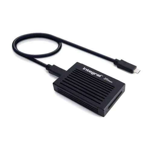 Integral CFexpress 2.0 Typ B 20Gbps USB-C Speicherkartenleser - Externe Kartenlesegeräte mit blitzschneller 20Gbps-Datenübertragung für Fotografen und Videografen – ideal für schnelle Transfers und umfassende Gerätekompatibilität.