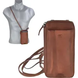Bear Design Handy Umhängetasche 'AnnieK' – Knautschiges Leder in Cognac - Praktische Umhängetasche aus weichem, knautschigem Leder mit RFID-Schutz. Ideal für Smartphone und wichtige Karten – ein stilvolles Accessoire für jeden Tag.