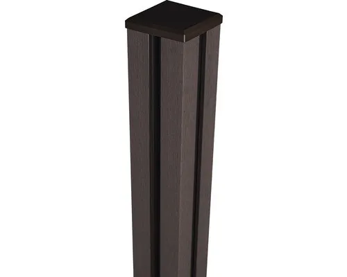 Torpfosten GroJa Flex BPC mit Kappe 10 x 10 x 190 cm terra - Gartenzäune: Stabiler, stahlverstärkter Torpfosten für sicheren Halt, ideal zum Aufdübeln und für Langlebigkeit in Ihrem Garten.