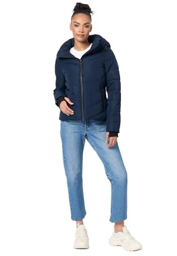 Marikoo Damen Winterjacke "Samuiaa XVI" in Navy, Gr. L - Funktionsjacke mit abnehmbarer Kapuze, hochwertigen Materialien und warmen Fleecefutter in den Taschen für optimalen Tragekomfort.