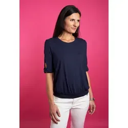 Seidel Moden Rundhalsshirt mit Cut-Out Details - Shirts mit einzigartigen Cut-Out Details, aus elastischem Jersey, ideal für lässige Looks, MADE IN GERMANY, Größe 50, Farbe navy.