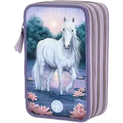 Miss Melody 3-Fach Federtasche LED Seerosen