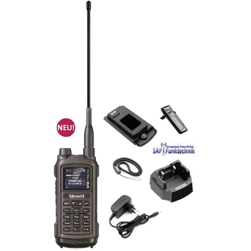Albrecht Tectalk Duo, PMR446 + Freenet (1W), Schwarz - Funkgeräte mit PMR446 und Freenet, staub- und spritzwassergeschützt nach IP56, ideal für Outdoor-Aktivitäten, bis zu 20 Stunden Betriebsdauer und zahlreiche Sicherheitsfunktionen.