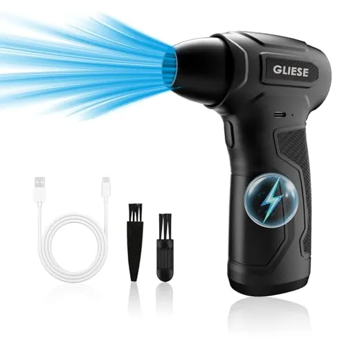 Gliese Elektrische Druckluftspray Staubgebläse, 200000 U/min Druckluft Airwhizz Air Duster, Mini Compressed Air, Turbo Fan Duster PC Reinigungsset Mit 8000mah Akku Gebläse für Laptop, Tastatur, Auto