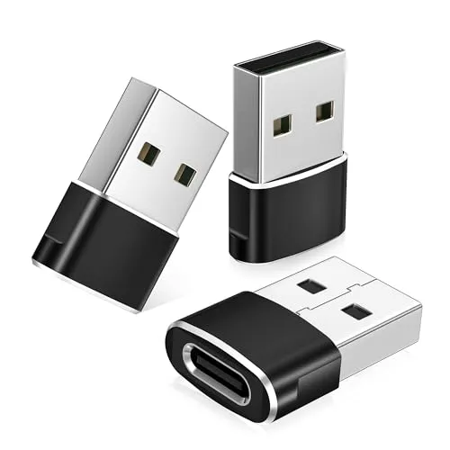 Basesailor für Apple Watch 11 Series Adapter,USB auf USB C Adapter 3Pack,Typ-C Buchse zu A Stecker Ladekabel für Galaxy A54 A35 A25 A15 A05s A34 A14,S24 S23 S22 S21 Ultra FE,Z Flip Fold 6 5,iPhone 17