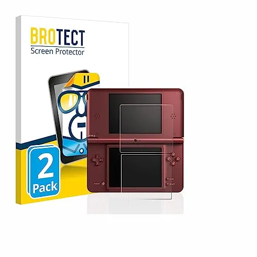 BROTECT 2 Stück Schutzfolie für Nintendo DSi XL Displayschutz Folie Made in Germany, Ultra-Klar