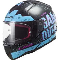 LS2 FF353 Rapid Player Motorradhelm Schwarz Sky Blau Gr. XL 61/62 - Motorradhelm mit kratzfestem Visier und Quick-Release-System, ideal für Sicherheit und Komfort beim Fahren.