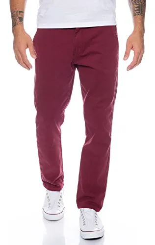 Rock Creek Herren Designer Chino Hose RC-390 Bordo - Wanderhosen aus hochwertigem Material, ideal für komfortable Outdoor-Aktivitäten mit hervorragendem Tragegefühl und praktischem 5-Pocket-Style.