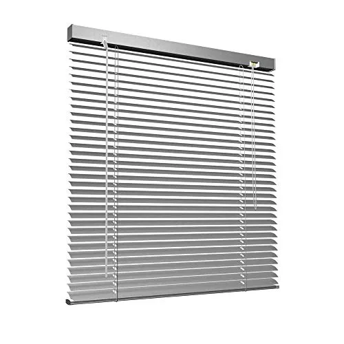 Victoria M. Aluminium Jalousie 85 x 130 cm in Silber – ohne Bohren, inkl. Klemmclips - Praktische Aluminium Jalousie mit 25 mm Lamellen. Flexibel montierbar ohne Bohren dank Klemmclips. Bietet idealen Sichtschutz und individuelle Lichtregulierung für Ihr Zuhause.