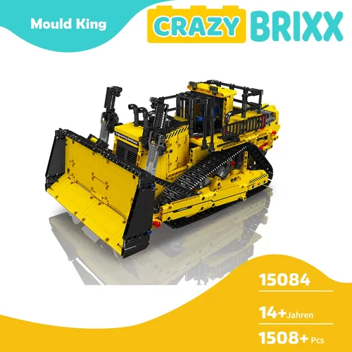 Mould King 15084 D11 Bulldozer - Spielbausteine für Technikliebhaber: Der beeindruckende D11 Bulldozer mit 1508 Teilen bietet ferngesteuerte Funktionen und eine detailreiche Kabine – perfekt für Bauprojekte!