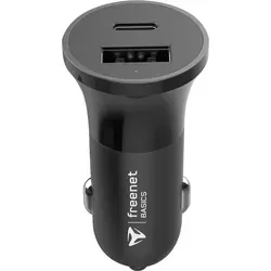 freenet Basics Power Delivery Kfz-Adapter USB-C/USB-A (black)