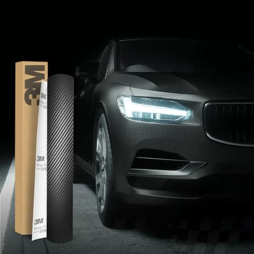 3M 2080 Car Wrapping Folie 30x152cm Selbstklebende Autofolie für Auto Motorrad Boot 3D Lackschutzfolie mit Luftkanälen zum Folieren (CFS12 Carbon Fiber Black)