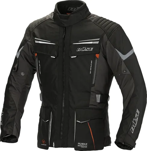 Büse LAGO PRO Textiljacke schwarz 30 - Motorradjacke mit HUMAX® Klimamembran, wasser- und winddicht, ideal für alle Wetterbedingungen, ausgestattet mit entnehmbaren Protektoren für optimalen Schutz.