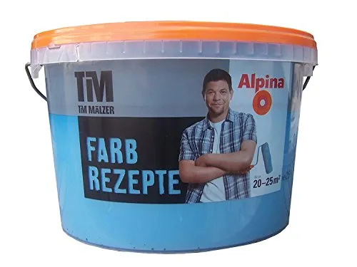 Alpina Farbrezepte bunte Wandfarbe 2,5 L - Hochdeckende und atmungsaktive Innenfarbe in vollem Azurblau, ideal für kreative Wandgestaltungen. Wasserbasierend und umweltfreundlich.