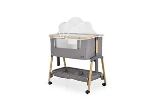 Cangaroo Beistellbett Amo mit höhenverstellbarer Matratze - Gitterbett für Neugeborene, 7-fach höhenverstellbar und mit Moskitonetz, ideal für Co-Sleeping und einfaches Bewegen dank 4 Rädern.