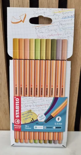 STABILO point 88 Fineliner 10er Set Soft Colors Pastell 0.4 mm Stifte 8810-22