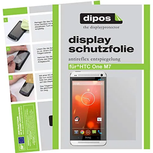 dipos I 2X Schutzfolie matt kompatibel mit HTC One M7 Folie Displayschutzfolie
