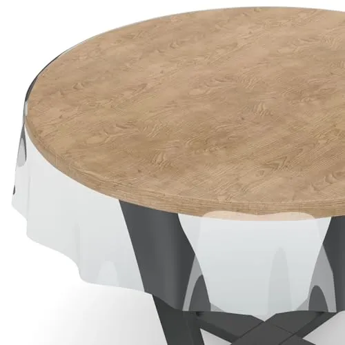 ANRO Transparente Tischdecke Schutzdecke Glasklar Durchsichtig Klarsichtfolie - Marta - 0,3mm Rund 100cm Farbe Transparent