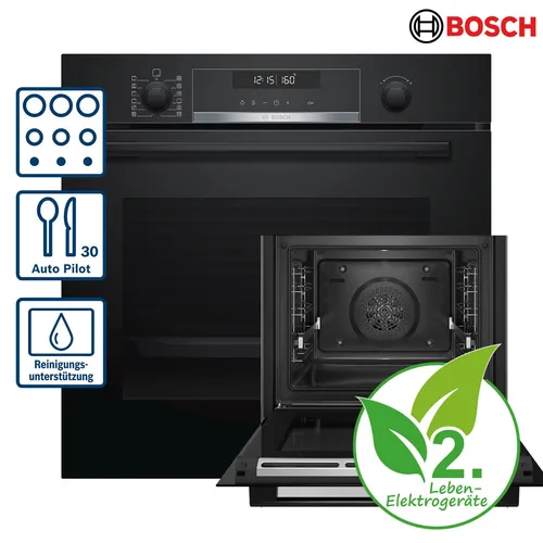 Bosch HBA578BB0 Serie 6 - Einbau-Backofen 60 x 60 cm, Pyrolyse Selbstreinigung und AutoPilot 30 für perfekte Ergebnisse