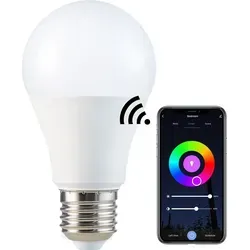 RUVA WiFi LED E27 9W RGBW Glühbirne - LED-Glühbirne mit E27-Sockel, steuerbar über die Tuya App. Farbtemperatur von 2700-6500K und RGB-Farbwechsel für eine individuelle Atmosphäre in jedem Raum.