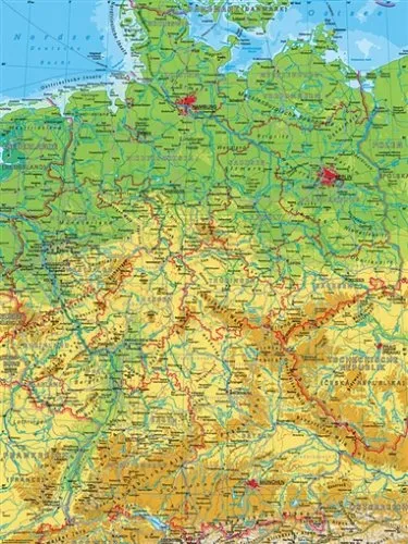 Ravensburger 14206 - Deutschlandkarte geographisch und Politisch, 500 Teile Puzzle