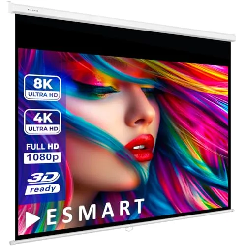 ESMART Professional MIROLO Rollo-Beamer-Leinwand 280 x 210 cm (138") 4:3 - Beamer-Leinwände, manuelle Bedienung, ideal für Decken- und Wandmontage, perfekt für professionelle Präsentationen und Heimkino.