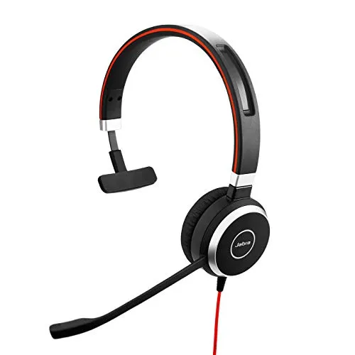 Jabra Evolve 40 UC Mono Headset – Optimales VoIP Headset mit Passiver Geräuschunterdrückung - Zubehör für PC mit passiver Geräuschunterdrückung für ungestörtes Arbeiten und integriertem Busylight für effizientes Anrufmanagement.