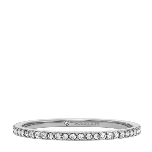 Fossil Damenring All Stacked Up Edelstahl, JF046870408 - Eleganter Damenring aus rostfreiem Stahl, polierte Oberfläche in Silber. Erhältlich in verschiedenen Größen für individuellen Stil. Perfekt für jeden Anlass.