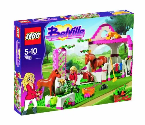 Lego 7585 Belville Pferdestall - LEGO Set Belville, ideal für Kinder von 5-10 Jahren, fördert kreatives Spielen mit 209 Teilen und einem detailreichen Pferdestall.