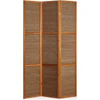 Homestyle4u Paravent 3-tlg. Sondergröße 200x120 cm in Braun - Alles rund ums Fenster - Eleganter 3-teiliger Paravent aus massivem Holz, ideal als Sichtschutz und Raumtrenner, einfach klappbar für flexiblen Einsatz.