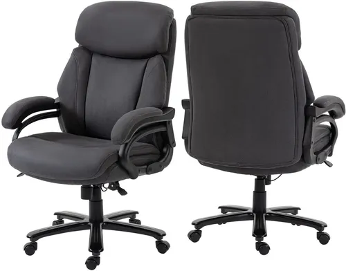Chefsessel DUO COLLECTION "Ennio" - Komfortabler Bürostuhl in Anthrazit - Hochwertiger Chefsessel mit gepolsterter Sitzfläche und Rückenlehne. Ideal für den täglichen Einsatz im Büro. Verstellbare Sitzhöhe und Wippmechanik sorgen für individuellen Komfort.