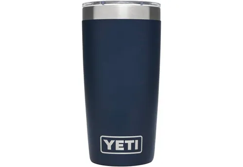 Yeti Coolers Rambler Tumbler 296 ml - Isolierbecher - Thermobehälter für abenteuerliche Tage, hält Getränke lange warm oder kalt; Farbe: Grau/Blau; ideal für Freizeitaktivitäten.