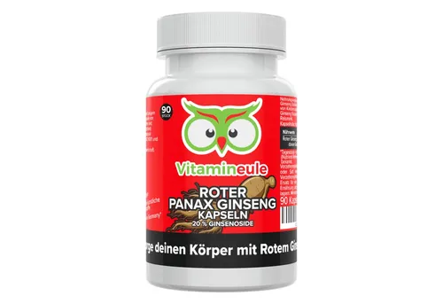 Vitamineule Roter Ginseng Kapseln - 600 mg 8:1 Extrakt - 90 Kapseln